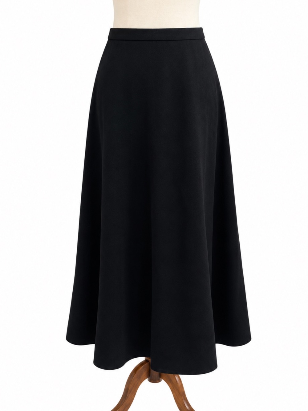 Womens Black Wool Maxi Skirt Vintage Size 4